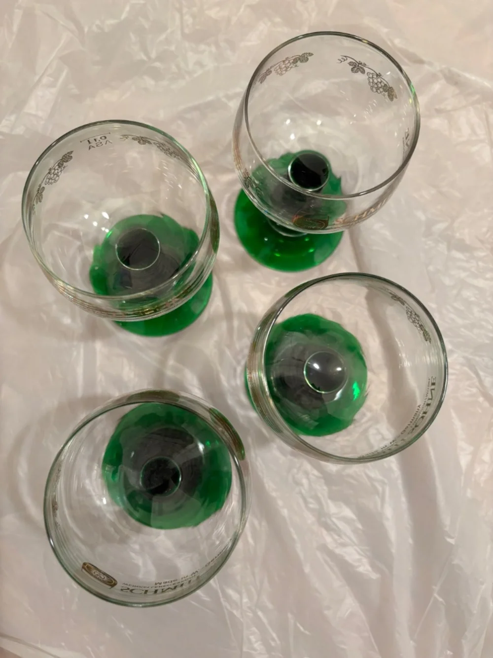 Set of 4 Schmitt Sohne Vintage Wine Glasses Goblets